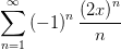  sum_(n=1)^(infinity) (-1)^n((2 x)**n)/n 