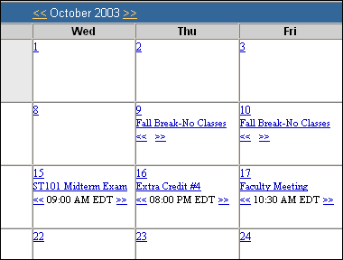 October Calendar