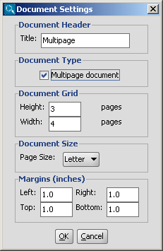 document settings dialog