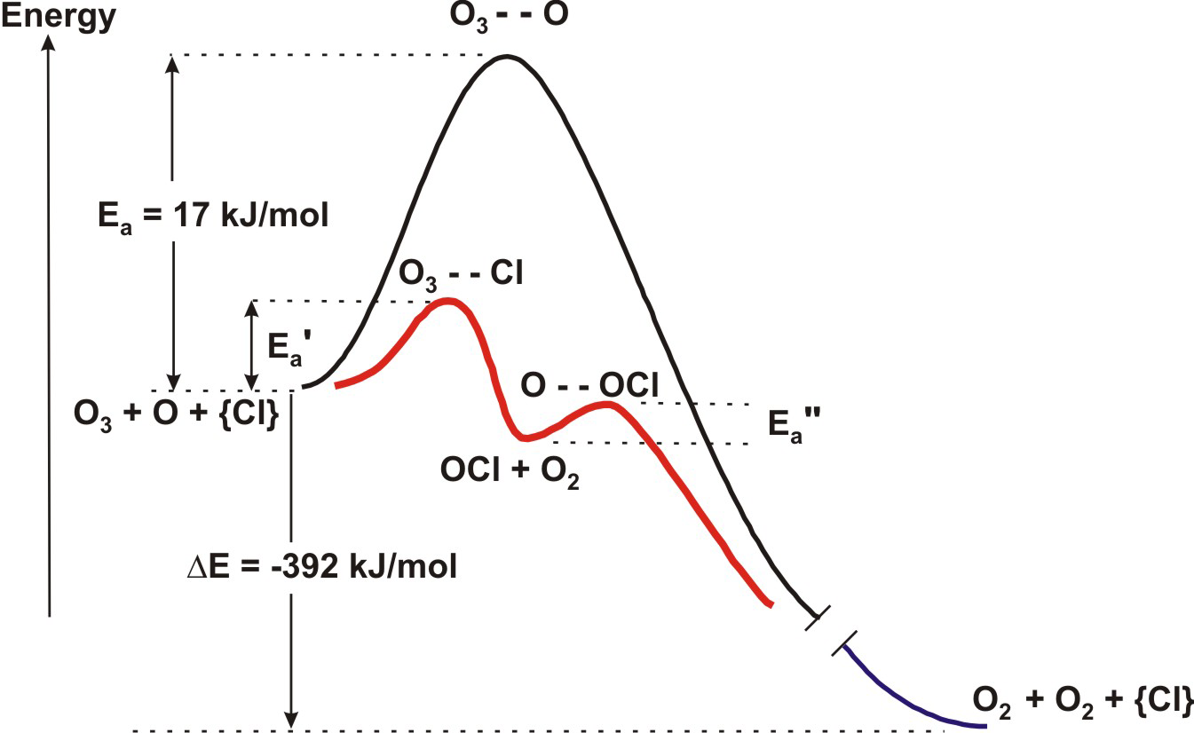 reaction diagram for ozone depletion