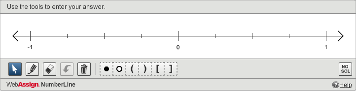 Example of a NumberLine question as it is displayed to students