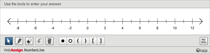 Example of a NumberLine question as it is displayed to students
