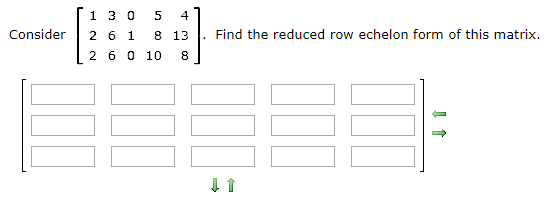 Matrix question displayed to students