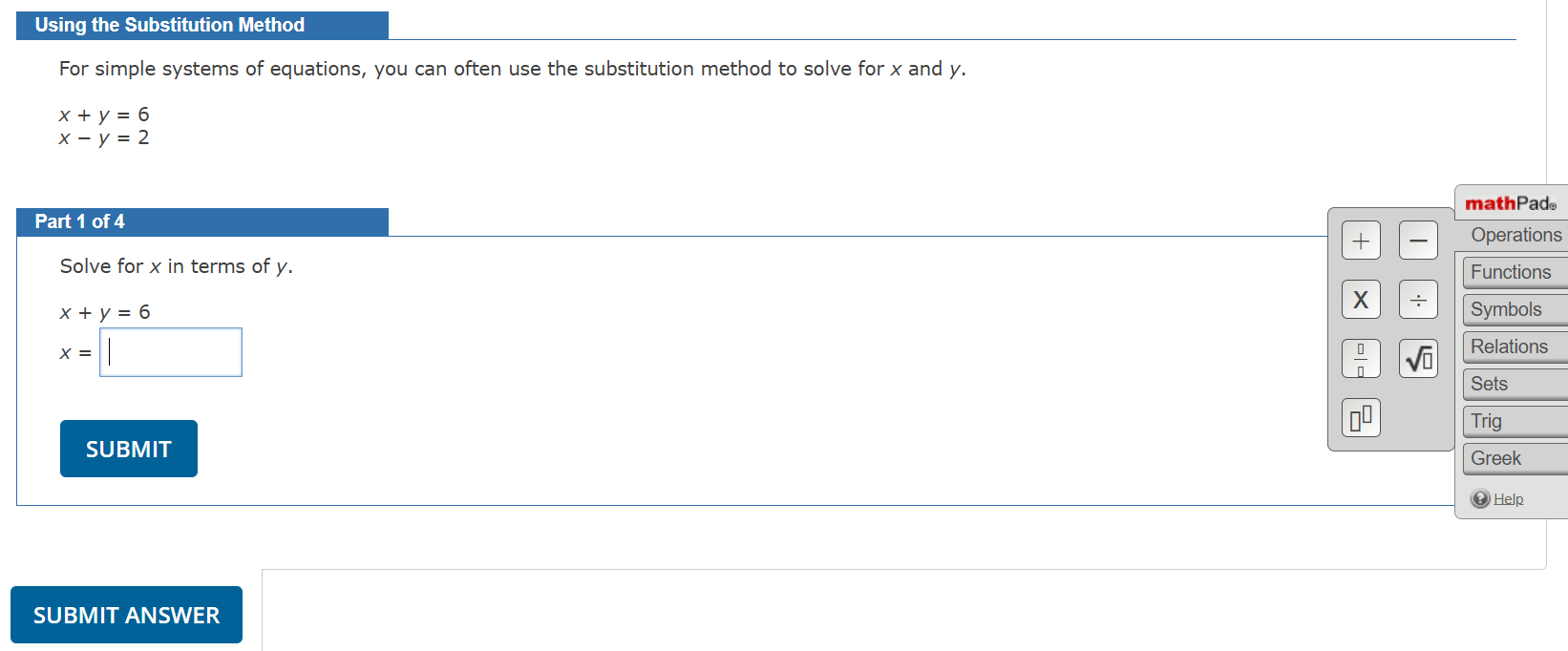 Question as displayed to students