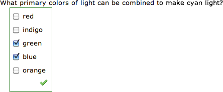 Question as displayed to students