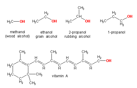 sample alcohol structures
